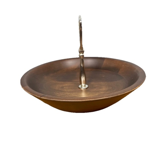 Vintage Ozark Walnutware Candy Nut Dish Solid Walnut Mid Century Modern 8 inch - Picture 3 of 6